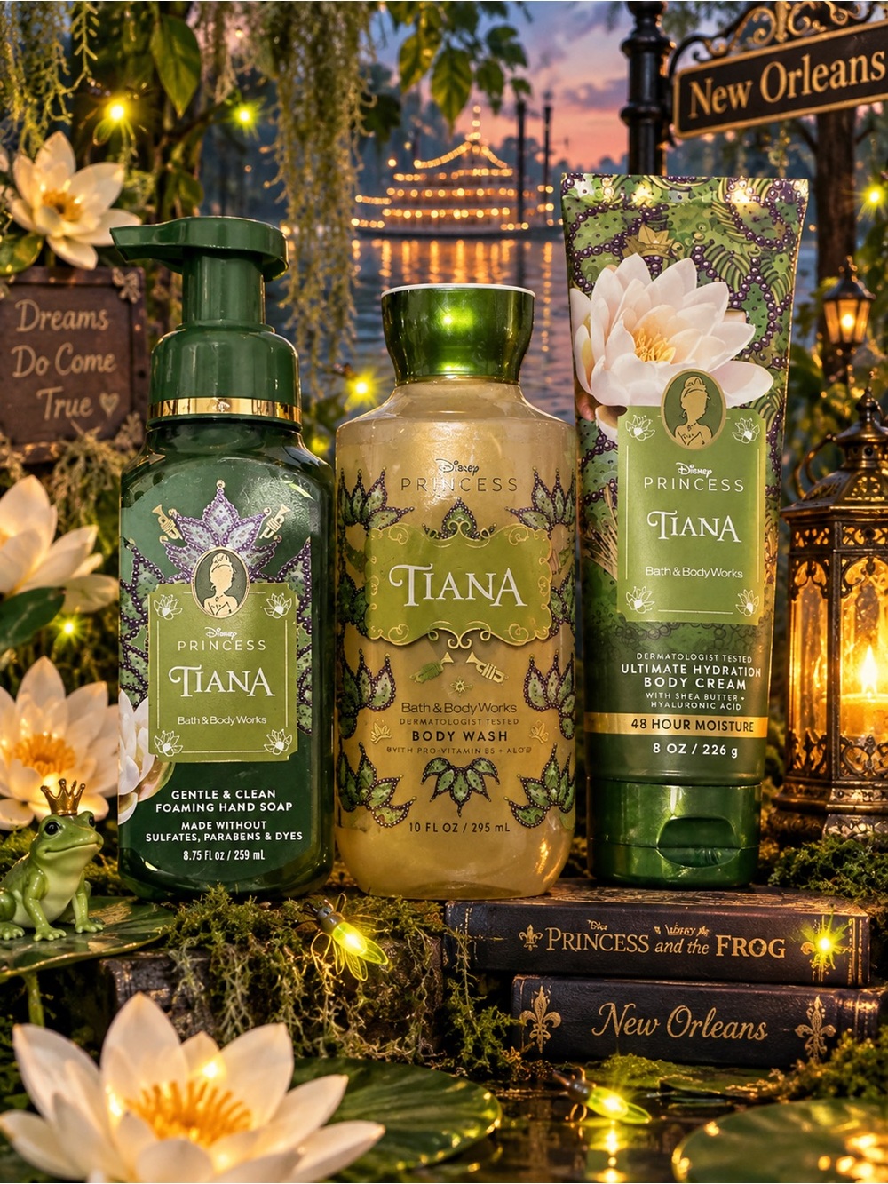 Bath & Body Works Tiana Green Hydrating Body Wash & Care Set